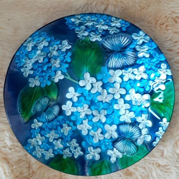 NWT Handpainted Embossed Glass